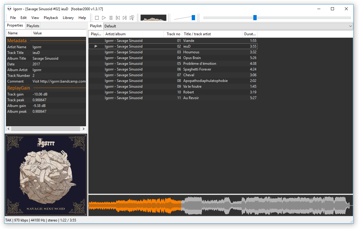 foobar2000 wsh panel mod