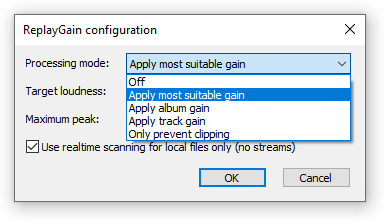 Processing modes