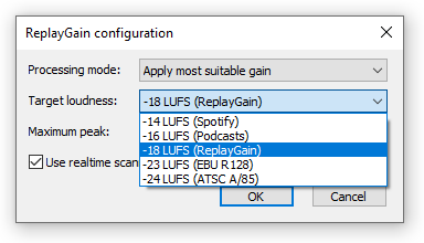 Loudness selection